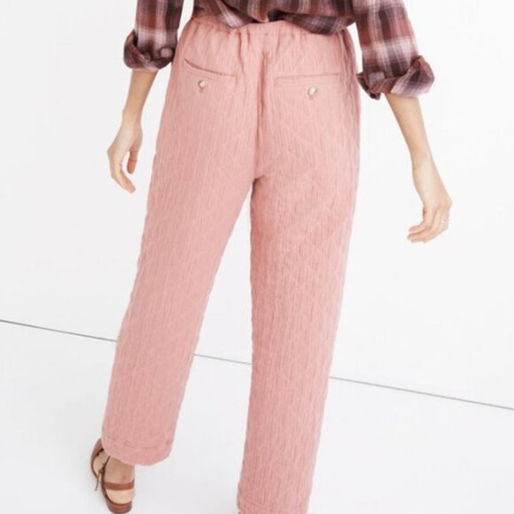 MADEWELL Quilted Lounge Pants 'Rose Dust' Drawstring Elastic Waist XL - Picture 2 of 12